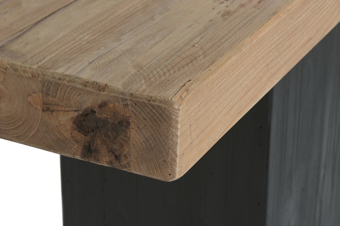 DKD Home Decor Consola Natural Negro Pino y Madera Reciclada 140 x 40 x 75 cm