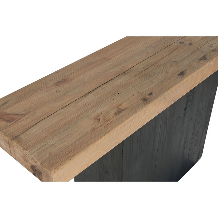 DKD Home Decor Consola Natural Negro Pino y Madera Reciclada 140 x 40 x 75 cm