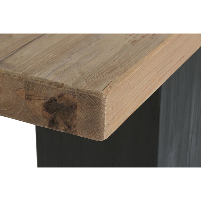DKD Home Decor Consola Natural Negro Pino y Madera Reciclada 140 x 40 x 75 cm