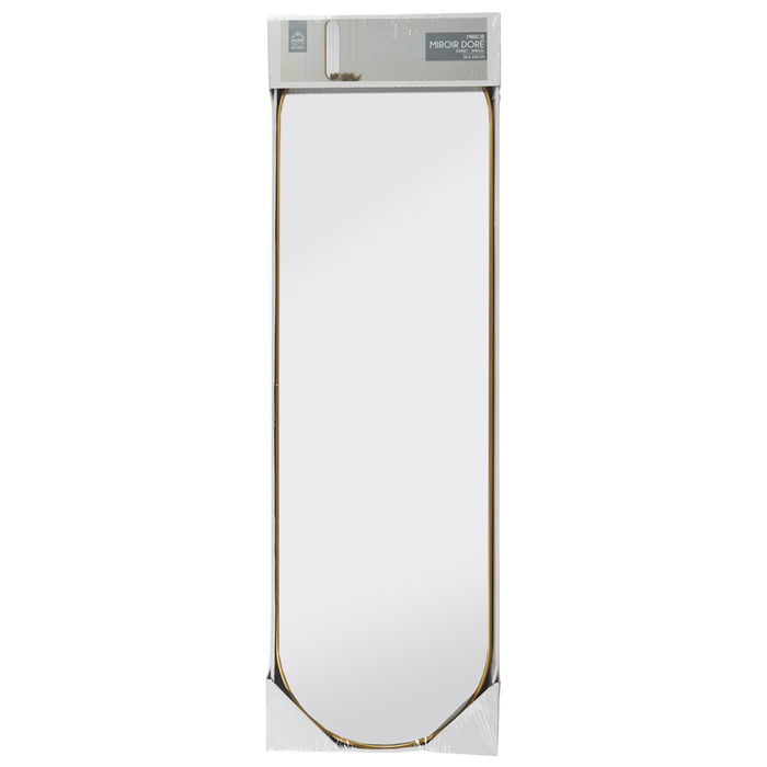 Home Deco Factory Espejo Dorado Lounge 100 cm x 30 cm con Marco de Vidrio/Cristal Máquina