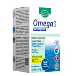 TREPATDIET-ESI Omega 3 Extra 50Perlas - Alta Concentración Aceite Pescado, EPA 2,15g, DHA 1g, Certificación IFOS 5 Estrellas, Antirreflujo, Vitamina E