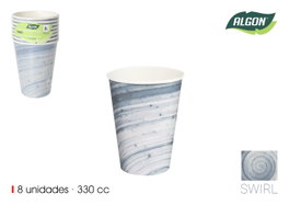 Algon Set de 8 Vasos Carton Swirl 330cc