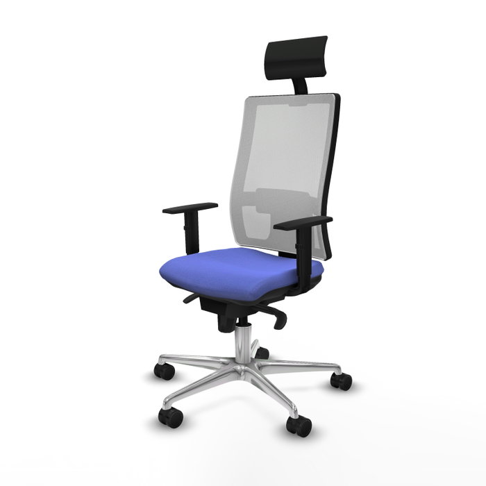 PIQUERAS Y CRESPO Silla de oficina Horna Azul claro y Blanco con mecanismo Sincro