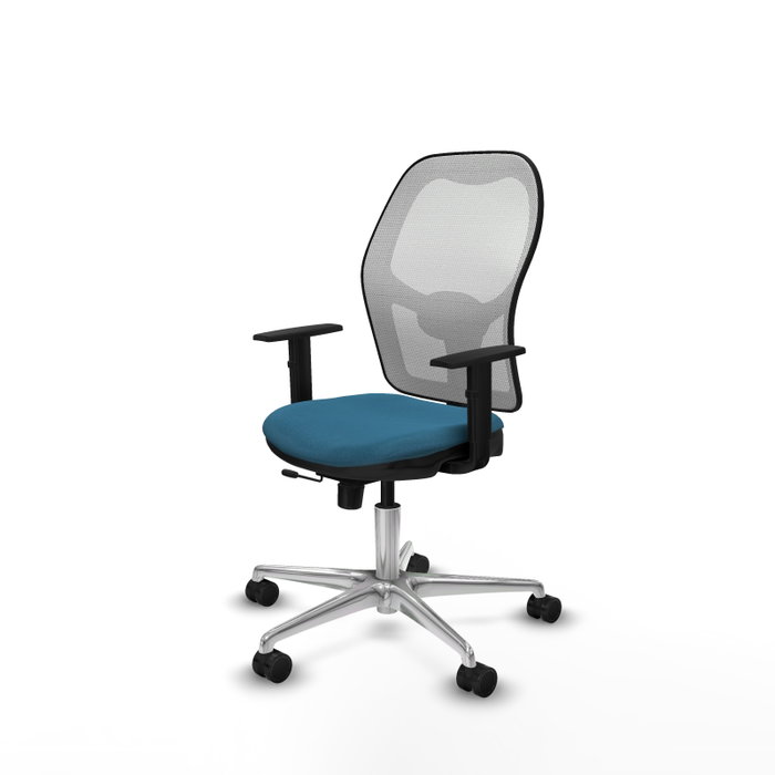 PIQUERAS Y CRESPO Silla de oficina Jorquera con mecanismo Sincro/Traslack Verde petróleo y Blanco