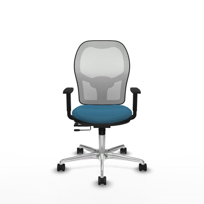 PIQUERAS Y CRESPO Silla de oficina Jorquera con mecanismo Sincro/Traslack Verde petróleo y Blanco