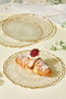 Hermia Set de 6 Platos para Postre de Vidrio Transparente, 21 cm Diámetro, Elegantes y Sofisticados para Cualquier Ocasión