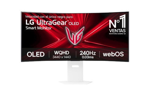 LG Pantalla para PC 39GX90SA-W 39" OLED Curva Wide Quad HD 3440x1440 Wide Quad HD 240Hz G-SYNC FreeSync Premium Blanco webOS