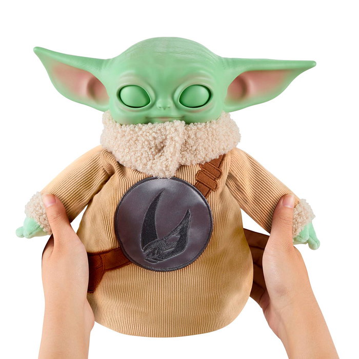 Mattel Star Wars Peluche Grogu 28 cm con ojos que se abren, edición mitosaurio