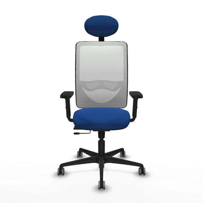 PIQUERAS Y CRESPO Silla de oficina Zulema con mecanismo Sincro/Traslack, Azul y Blanco