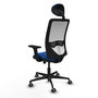 PIQUERAS Y CRESPO Silla de oficina Zulema con mecanismo Sincro/Traslack, Azul y Blanco