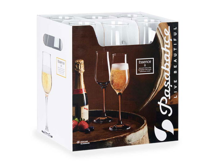 Pasabahce Copa Champan Wavy 190 ml Vidrio Transparente 6.8 x 22.5 x 6.8 cm (Set de 24)