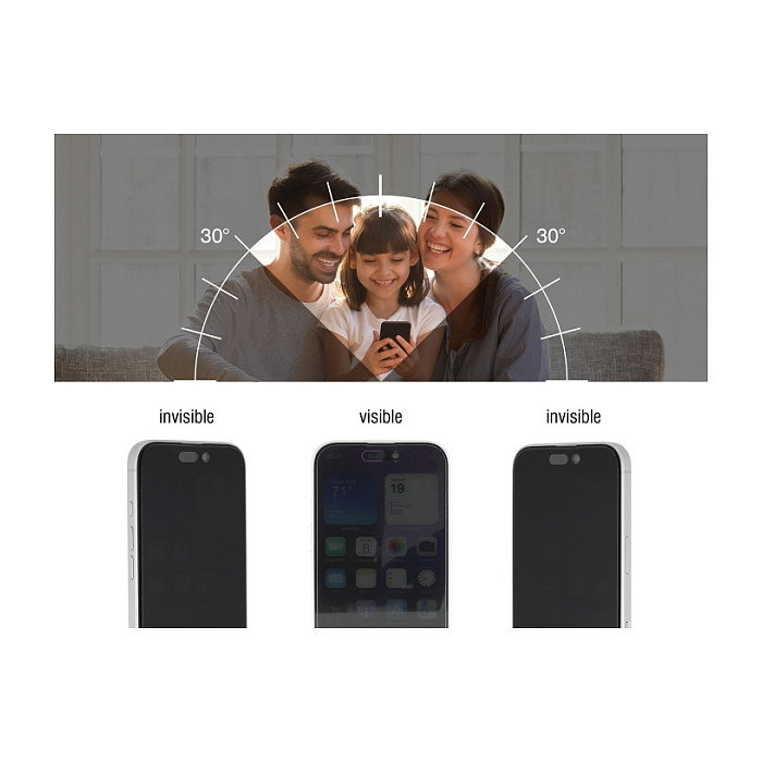 DeLOCK Protector de pantalla de cristal templado con privacidad para iPhone 16 Pro