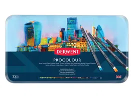 Derwent Lápices de Colores Procolour Caja Metálica de 72 Unidades, Colores Surtidos