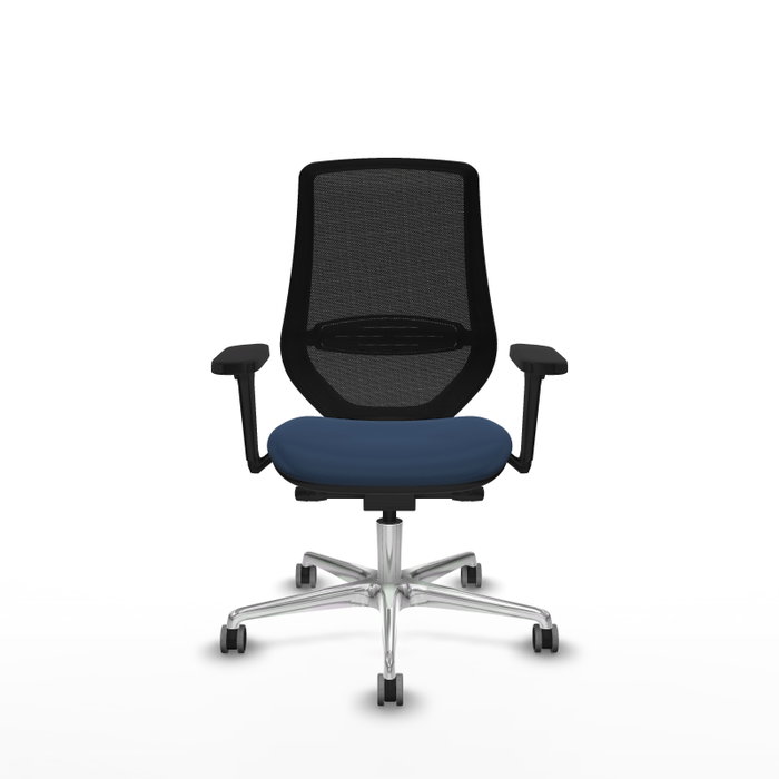 PIQUERAS Y CRESPO Silla de oficina Mardos con mecanismo Sincro/Traslack, Azul marino y Negro