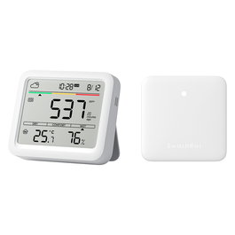 SwitchBot Meter Pro CO2 - Monitor de CO2, Temperatura y Humedad Inteligente con Pantalla LCD, Alexa, Asistente de Google, Blanco
