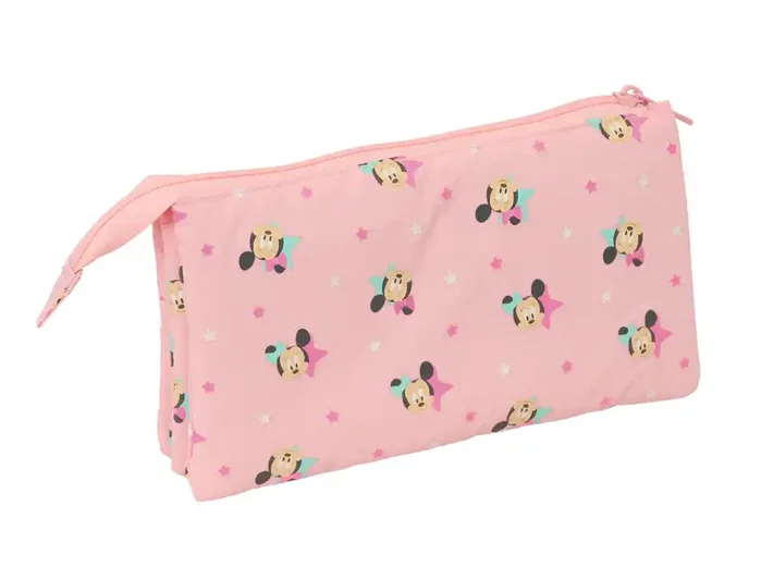 Safta Bolso Escolar Portatodo Triple con Cremalleras Minnie Mouse Baby 120x30x220 mm