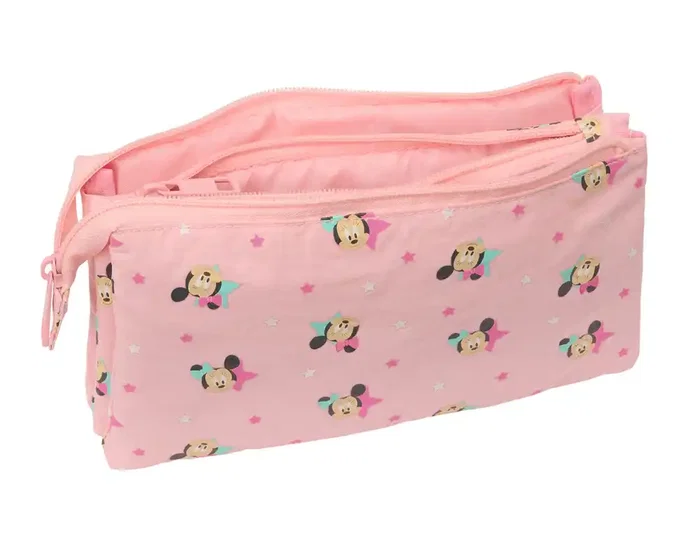 Safta Bolso Escolar Portatodo Triple con Cremalleras Minnie Mouse Baby 120x30x220 mm