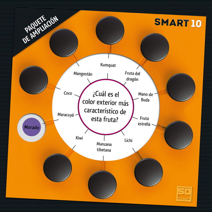 SD GAMES SMART10 Expansion Smart 10 Español - Juego de 100 Cartas de Preguntas y 2000 Respuestas para 2 a 8 Jugadores
