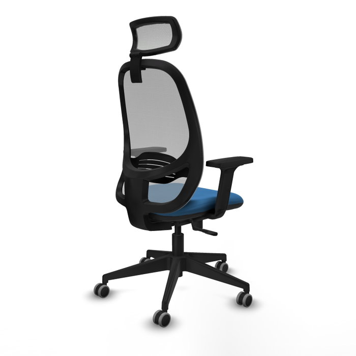 PIQUERAS Y CRESPO Silla de oficina Cilanco con mecanismo Sincro, Azul claro y Gris