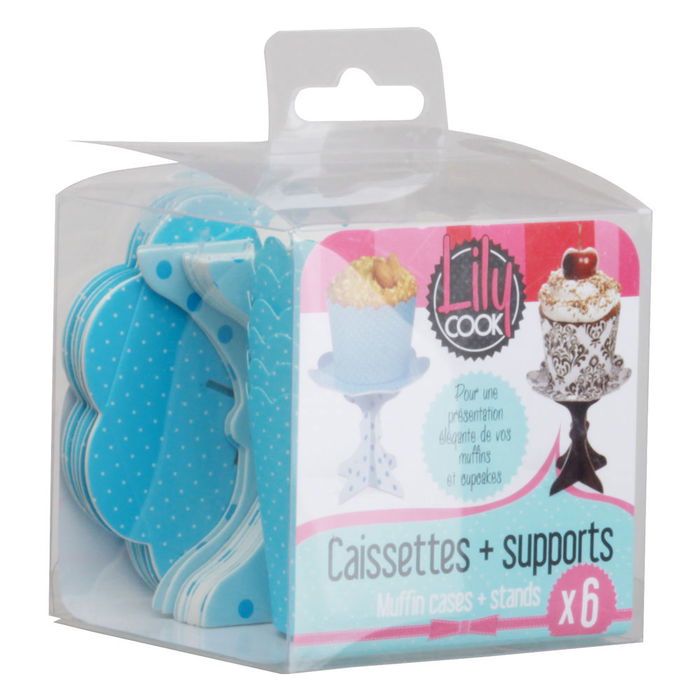Lily Cook Juego 6 Moldes Magdalena con Soporte, No apto Horno, Surtido Colores Lily Cook Juego 6 Moldes Magdalena con Soporte, No apto Horno, Surtido Colores