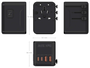 Aisens Adaptador de Enchufe Universal para Viaje GaN con 2xUSB-C y 2xUSB-A, Negro