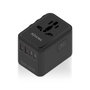 Aisens Adaptador de Enchufe Universal para Viaje GaN con 2xUSB-C y 2xUSB-A, Negro