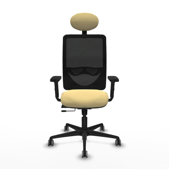 PIQUERAS Y CRESPO Silla de oficina Zulema con mecanismo Sincro/Traslack, Crema y Negro PIQUERAS Y CRESPO Silla de oficina Zulema con mecanismo Sincro/Traslack, Crema y Negro
