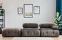 Atelier Del Sofa Sofá 1 Plaza Gris 95x95x75 cm, Asiento 65 cm Profundidad, Estructura Madera Haya/Aglomerado, Tejido Poliéster
