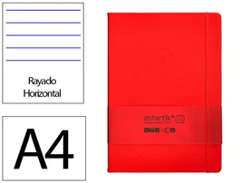 Antartik Cuaderno Antartik Notes Tapa Dura A4 Rojo 100 Hojas