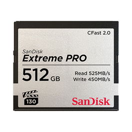 SanDisk Extreme PRO CFast 2.0 Tarjeta de Memoria 512GB Velocidad Lectura 525MB/s Escritura 450MB/s