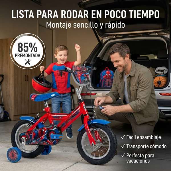 Huffy Huffy12" Bicicleta Spiderman de Aprendizaje con Ruedas de Equilibrio para Niños de 3 a 5 Años - 12 Pulgadas Huffy Huffy12" Bicicleta Spiderman de Aprendizaje con Ruedas de Equilibrio para Niños de 3 a 5 Años - 12 Pulgadas