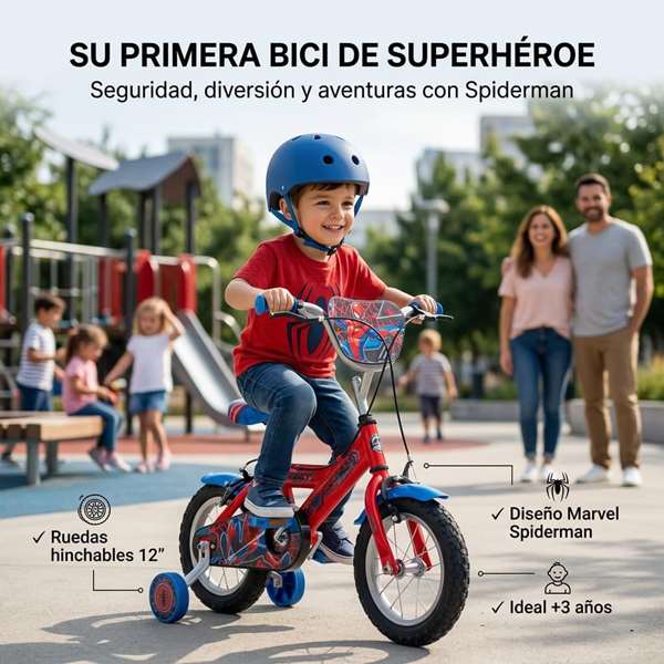 Huffy Huffy12" Bicicleta Spiderman de Aprendizaje con Ruedas de Equilibrio para Niños de 3 a 5 Años - 12 Pulgadas Huffy Huffy12" Bicicleta Spiderman de Aprendizaje con Ruedas de Equilibrio para Niños de 3 a 5 Años - 12 Pulgadas
