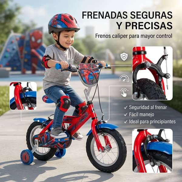 Huffy Huffy12" Bicicleta Spiderman de Aprendizaje con Ruedas de Equilibrio para Niños de 3 a 5 Años - 12 Pulgadas Huffy Huffy12" Bicicleta Spiderman de Aprendizaje con Ruedas de Equilibrio para Niños de 3 a 5 Años - 12 Pulgadas
