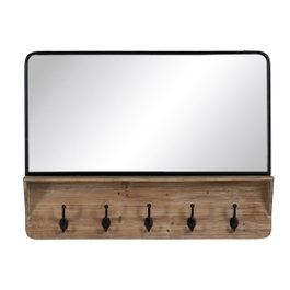 Ixia Espejo Decorativo Natural-Negro Metal 90 x 66 cm