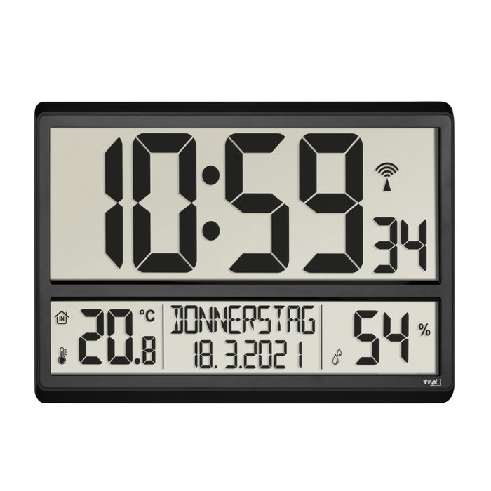 Tfa Reloj Digital XL con Control por Radio y Monitor de Clima 60.4520.01 Tfa Reloj Digital XL con Control por Radio y Monitor de Clima 60.4520.01