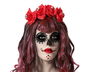 Diadema Catrina Rojo Flores Calaveras Mujer Adulto Fiesta Mexicana