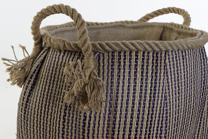 DKD Home Decor Cesta Balines Cestas Decorativas Rojo Azul Fibra 31 x 30 x 31 cm (2 Unidades)