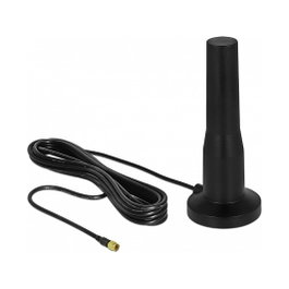 DeLOCK Antena LTE Omnidireccional SMA 5 dBi con Base Magnética y Cable de 3 m Negro