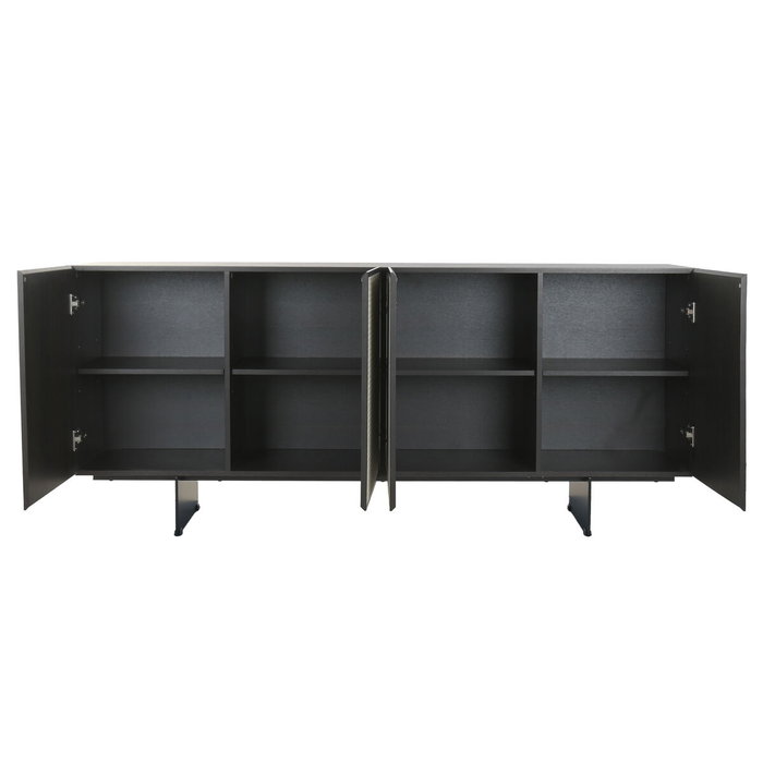 DKD Home Decor Buffet de Madera MDF 180x41x80 Marrón Oscuro y Beige