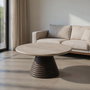 Mesa Centro Mármol/Madera Salón 90 X 90 X 43 cm