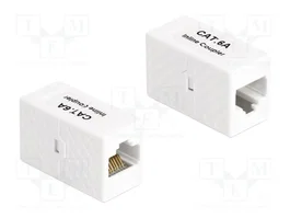 DeLOCK Adaptador RJ45 hembra a RJ45 hembra Cat.6A UTP blanco