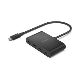 Belkin AVC018BTBK Hub USB-C a 4 Puertos USB-C 3.2 Gen 2, 100 W PD, 10 Gbps, Negro