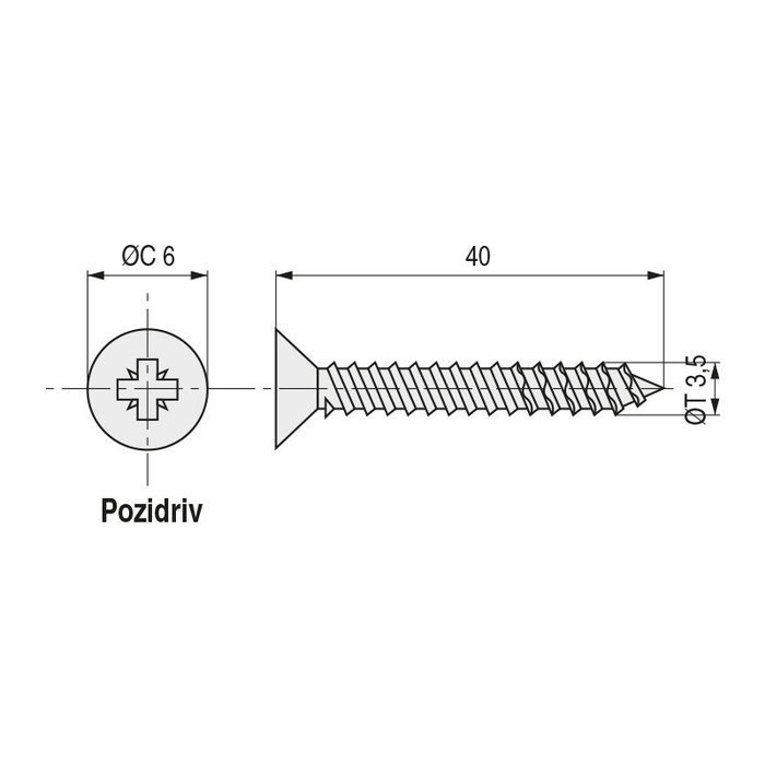 Spax Tornillo Universal Cabeza Plana 3,5x40mm Z2 1000 unidades