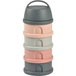 Beaba Caja de dosser con 4 compartimentos, Mineral Grey / Pink