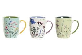 DKD Home Decor Mug Shabby Multicolor 12 Unidades 8.5 x 10.2 x 10 cm Capacidad 330ml