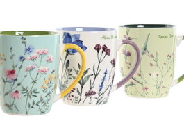 DKD Home Decor Mug Shabby Multicolor 12 Unidades 8.5 x 10.2 x 10 cm Capacidad 330ml