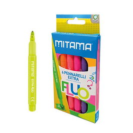 Rotulador Fibra Mitama Super Fluo Jumbo 5Mm Caja De 6