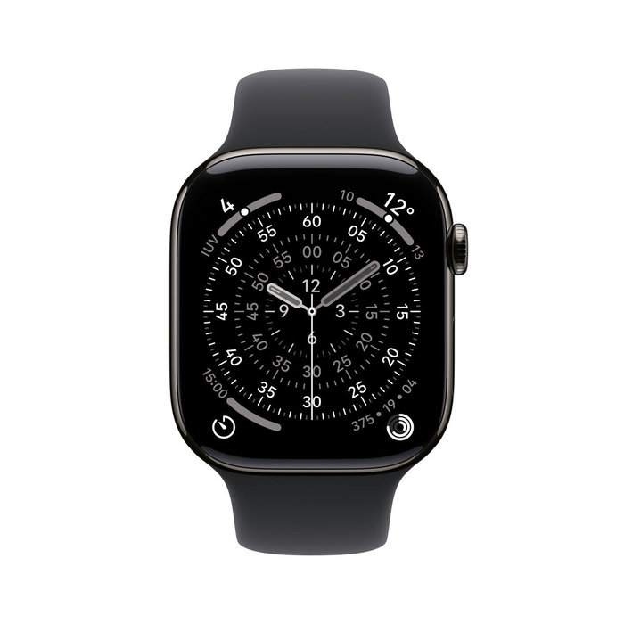 Apple Watch Series 11 GPS + Cellular 46mm Titanio Pizarra con Correa Deportiva Negra M/L
