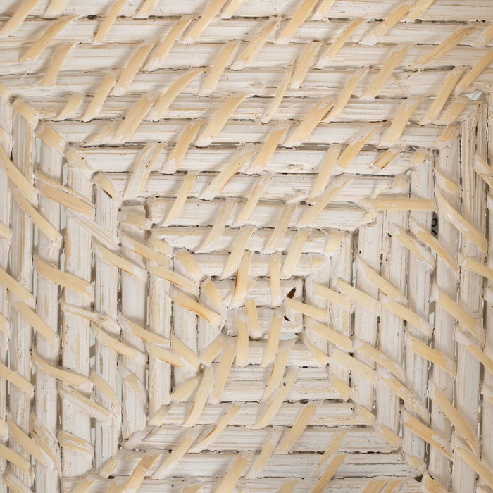 Servilletero Blanco Bambú Ratán 18 x 18 x 6 cm Servilletero Blanco Bambú Ratán 18 x 18 x 6 cm