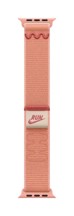 Apple & Nike Loop Nike Sport Band Correa para Apple Watch 46mm - MGD54ZM/A - Rosado Alpenglow - Nylon Reciclado - Talla Única 145-220mm - Compatible con Series 10, 9, SE, 3
